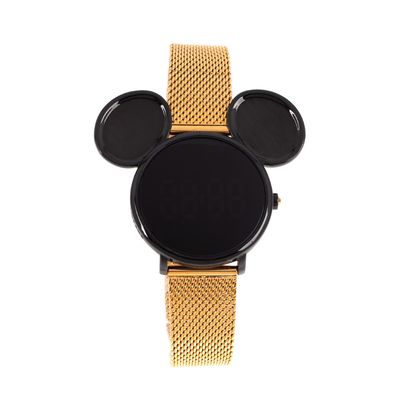 Relógio Digital Feminino Disney Mickey Mouse Metal Preto