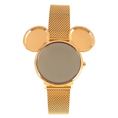Relógio Digital Feminino Disney Mickey Mouse Metal Dourado