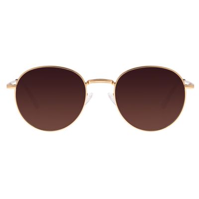 Óculos de Sol Feminino Chilli Beans Redondo Metal Brilho Degradê Marrom