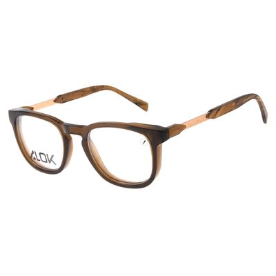 Armação Para Óculos de Grau Masculino Alok Nature Tech Quadrado Dourado