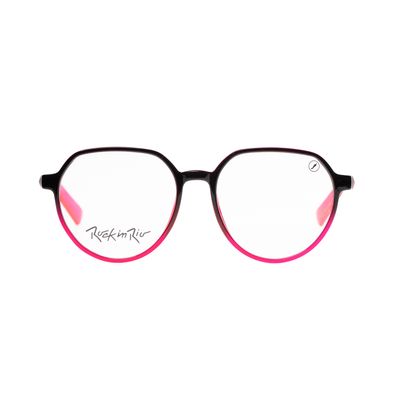 Armação Para Óculos de Grau Feminino Rock In Rio Redondo Caveira Rosa