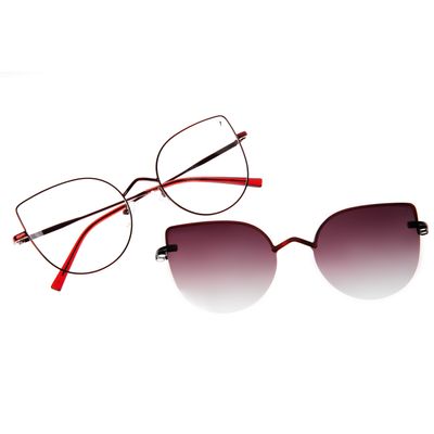 Armação para Óculos de Grau Feminino Chilli Beans Multi Polarizado Gatinho Degrade Vermelho