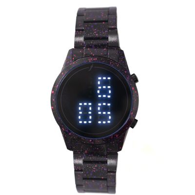 Relógio Digital Unissex Chilli Hits Redondo Preto