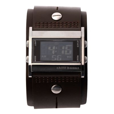 Relógio Digital Unissex Chilli Beans Bracelete Marrom Escuro