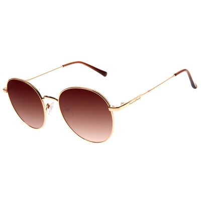 Óculos De Sol Feminino Chilli Beans Redondo Dourado