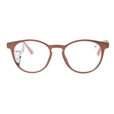 Armação Para Óculos de Grau Unissex Western Redondo Ferradura Marrom