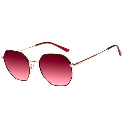 Óculos De Sol Unissex Chilli Beans Octogonal Vinho Rosé