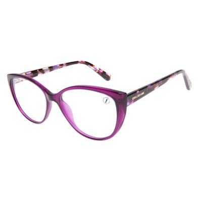 Armação Para Óculos de Grau Feminino Ótica Chilli Beans Cat Tartaruga Roxo