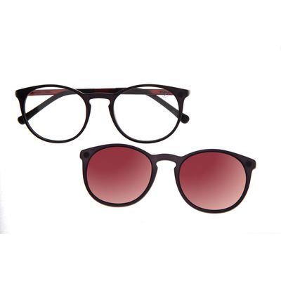 Armação Para Óculos De Grau Unissex Chilli Beans Multi Redondo Vinho Preto