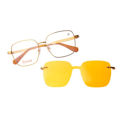 Armação Para Óculos de Grau Feminino Behind The Colors Focar Multi Polarizado Amarelo