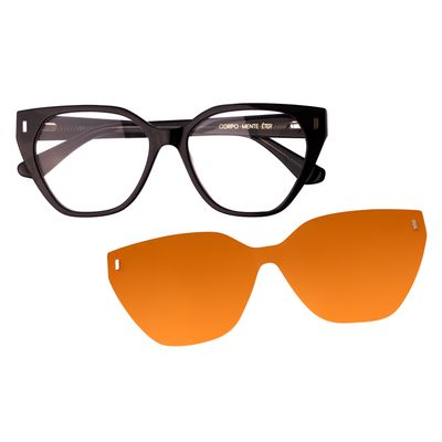 Armação Para Óculos de Grau Feminino Behind The Colors Focar Multi Cat Polarizado Amarelo