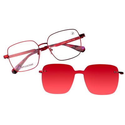 Armação Para Óculos de Grau Feminino Behind The Colors Impulsionar Multi Polarizado Vermelho
