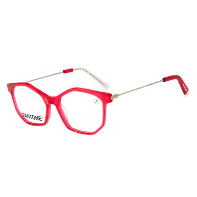 Armação Para Óculos de Grau Feminino Pantone Facetado Branco Brilho