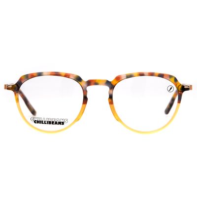Armação Para Óculos De Grau Feminino Chilli Beans Premium Redondo Mesclado Dourado
