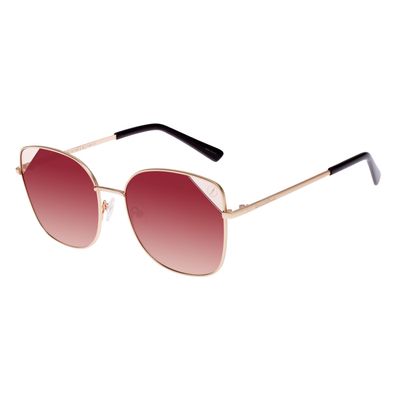 Óculos De Sol Feminino Chilli Beans Fashion Quadrado Dourado