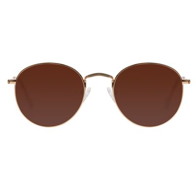 Óculos de Sol Unissex Chilli Beans Redondo Slim Polarizado Marrom