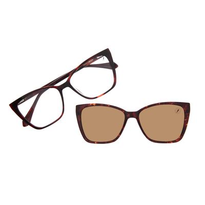 Armação Para Óculos de Grau Feminino Ótica Chilli Beans Linha Multi Polarizado Marrom