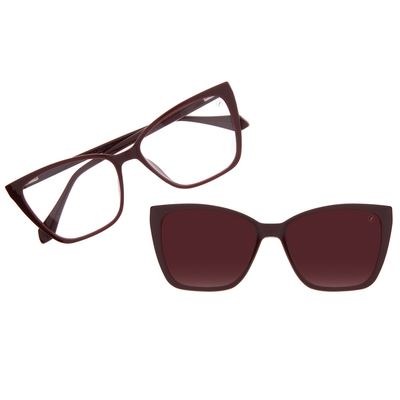 Armação Para Óculos de Grau Feminino Ótica Chilli Beans Linha Multi Polarizado Vinho