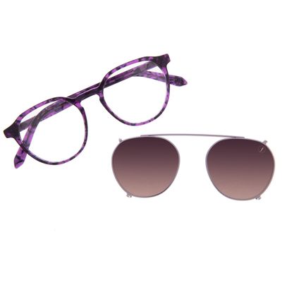 Armação Para Óculos de Grau Feminino Ótica Chilli Beans Multi Redondo Roxo