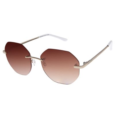 Óculos de Sol Feminino Ótica Chilli Beans Hexagonal Degradê Marrom
