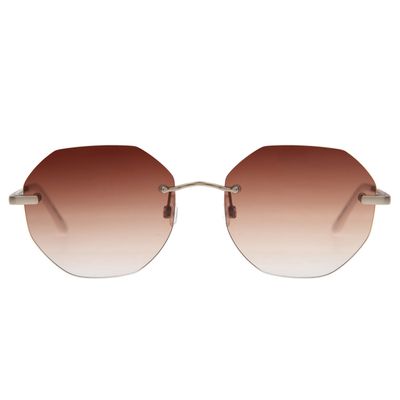 Óculos de Sol Feminino Ótica Chilli Beans Hexagonal Degradê Marrom