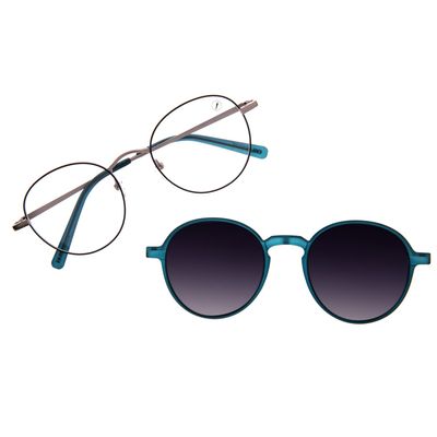 Armação Para Óculos de Grau Unissex Ótica Chilli Beans Multi 2x1 Polarizado Prata