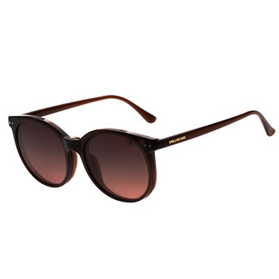 Armação Para Óculos de Grau Feminino Ótica Chilli Beans Multi Redondo Polarizado Marrom