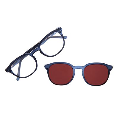 Armação Para Óculos de Grau Masculino Ótica Chilli Beans Multi Redondo Polarizado Azul