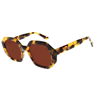 Óculos de Sol Feminino Premium Facetado Tartaruga