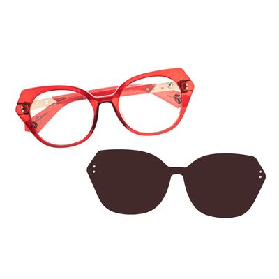 Armação Para Óculos de Grau Feminino Rolling Stones Corrente Multi Polarizado Vermelho