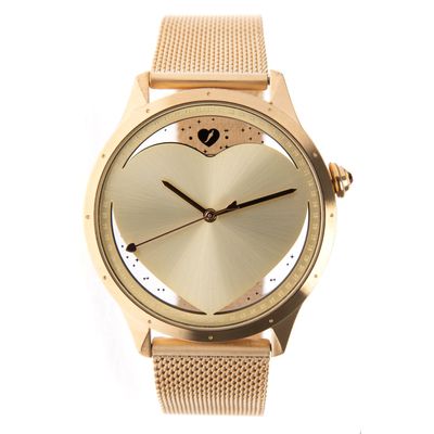 Relógio Analógico Feminino Chilli Beans Fashion Coração Dourado