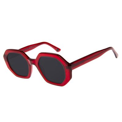 Óculos de Sol Feminino Premium Facetado Vermelho