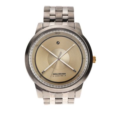 Relógio Analógico Masculino Time to Rock 2 Baquetas Prata