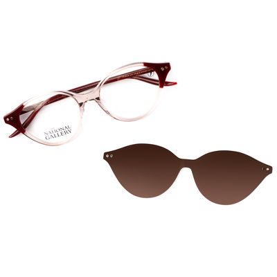 Armação Para Óculos De Grau Feminino National Gallery Multi Gatinho Polarizado Vinho