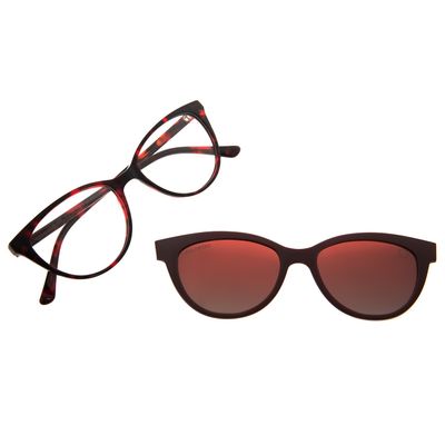 Armação Para Óculos De Grau Feminino Chilli Beans Multi Cat Polarizado Vinho II