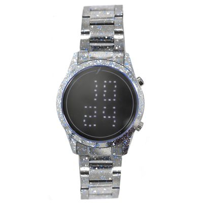 Relógio Digital Unissex Chilli Hits Redondo Prata