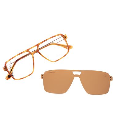 Armação Para Óculos de Grau Masculino Western Multi Executivo Polarizado Caramelo