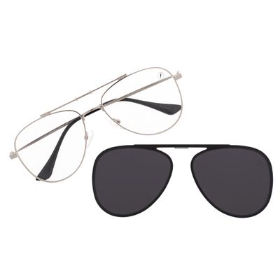 Armação Para Óculos de Grau Masculino Ótica Chilli Beans Multi Lentes Polarizado Prata