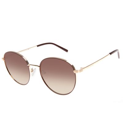 Óculos De Sol Feminino Chilli Beans Redondo Dourado