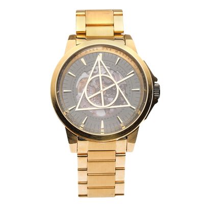 Relógio Automático Masculino Harry Potter Relíquias da Morte Dourado