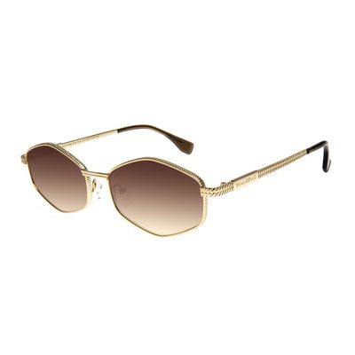Óculos De Sol Unissex Chilli Beans Sextavado Fashion Dourado