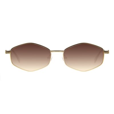 Óculos De Sol Unissex Chilli Beans Sextavado Fashion Dourado