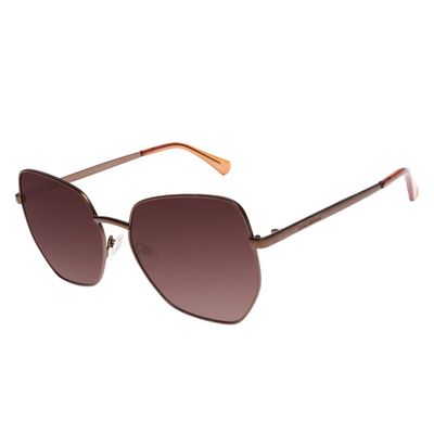 Óculos De Sol Feminino Chilli Beans Hexagonal Fashion Marrom