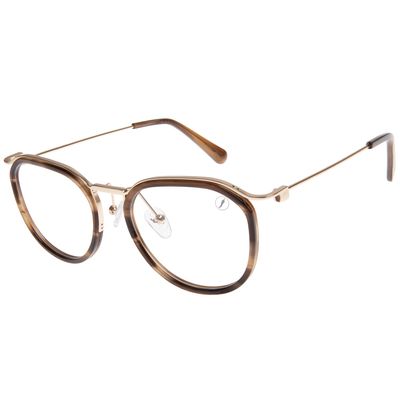 Armação Para Óculos De Grau Feminino Chilli Beans Redondo Dourado