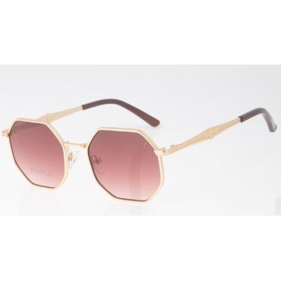 Óculos de Sol Feminino Chilli Beans Polarizado Hexagonal Dourado