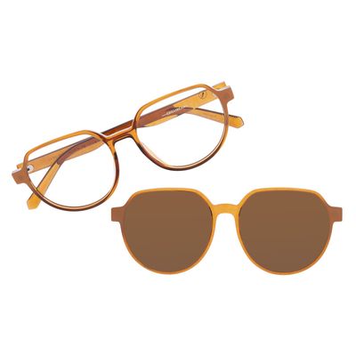 Armação Para Óculos De Grau Feminino Chilli Beans Redondo Multi Caramelo