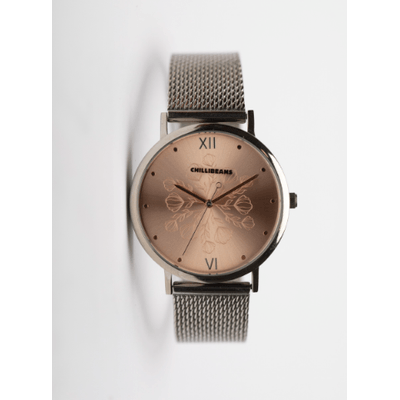 Relógio Analógico Feminino Chilli Beans Flores Prata