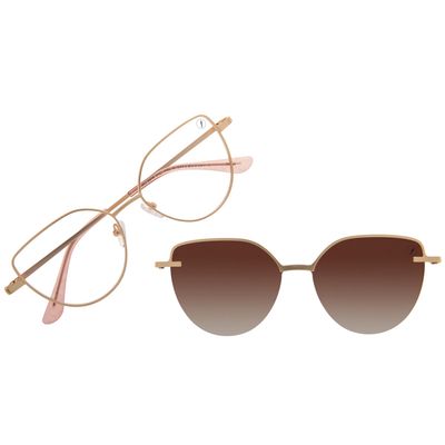 Armação Para Óculos de Grau Feminino Chilli Beans Cat Multi Polarizado Dourado