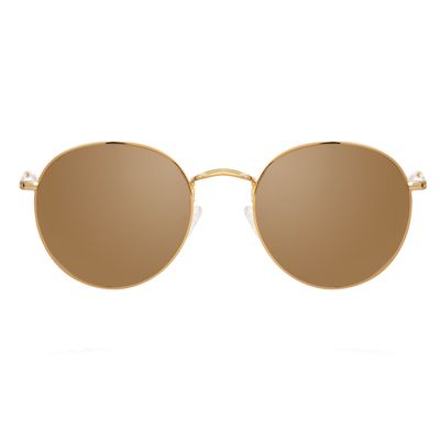 Óculos de Sol Unissex Chilli Beans Redondo Slim Dourado