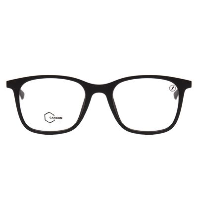 Armação Para Óculos de Grau Masculino Fibra de Carbono Quadrado Preto